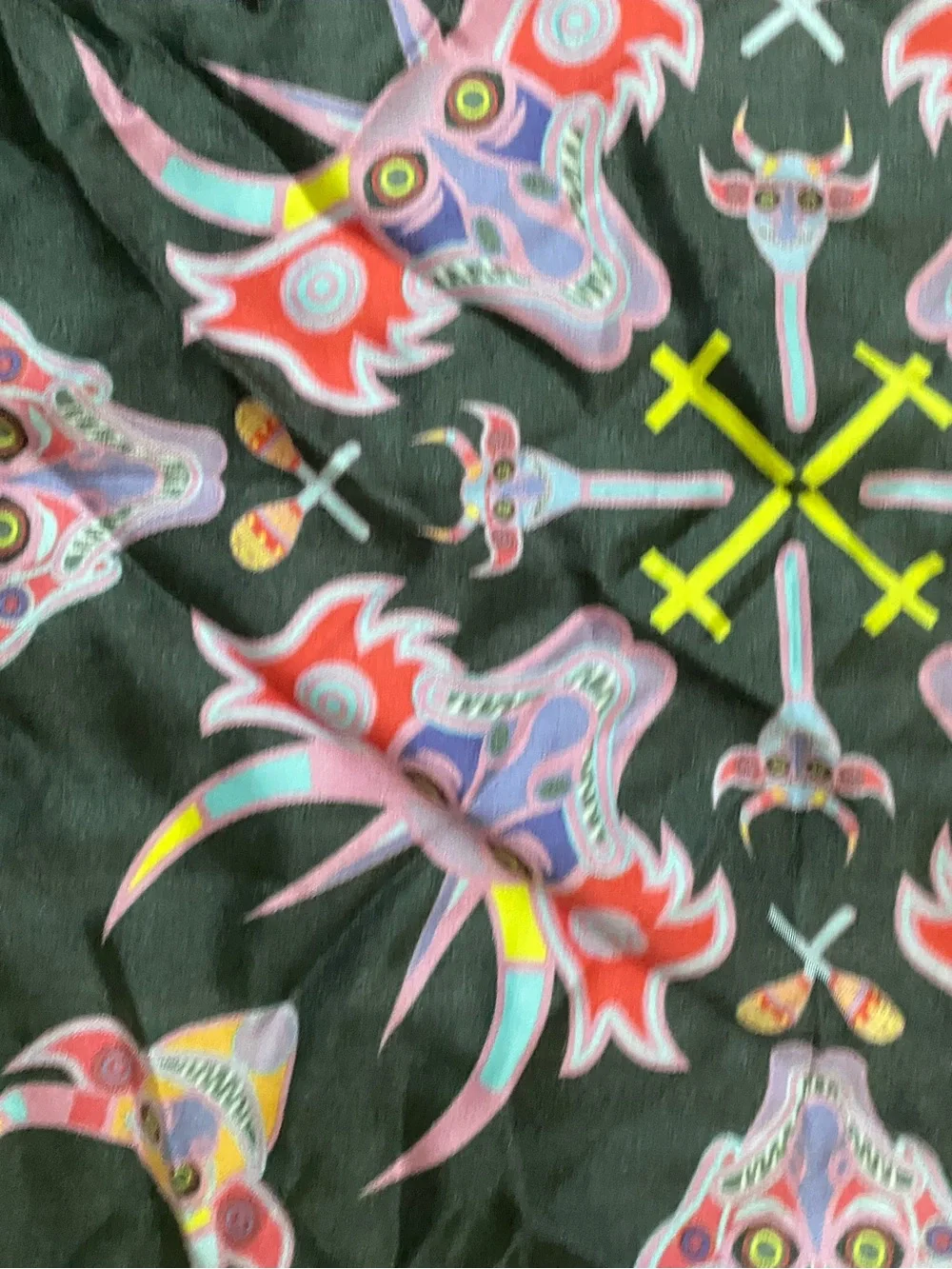 Meridiano 67º Diabladas 100% Real Silk Luxury Foulard Mythical 19” Square Scarf